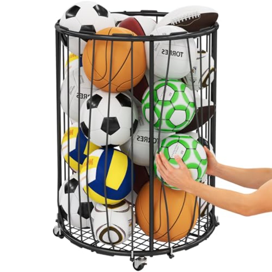 Sports Equipment Organizer Rack - Garage Ball Storage: Round Sports Equipment