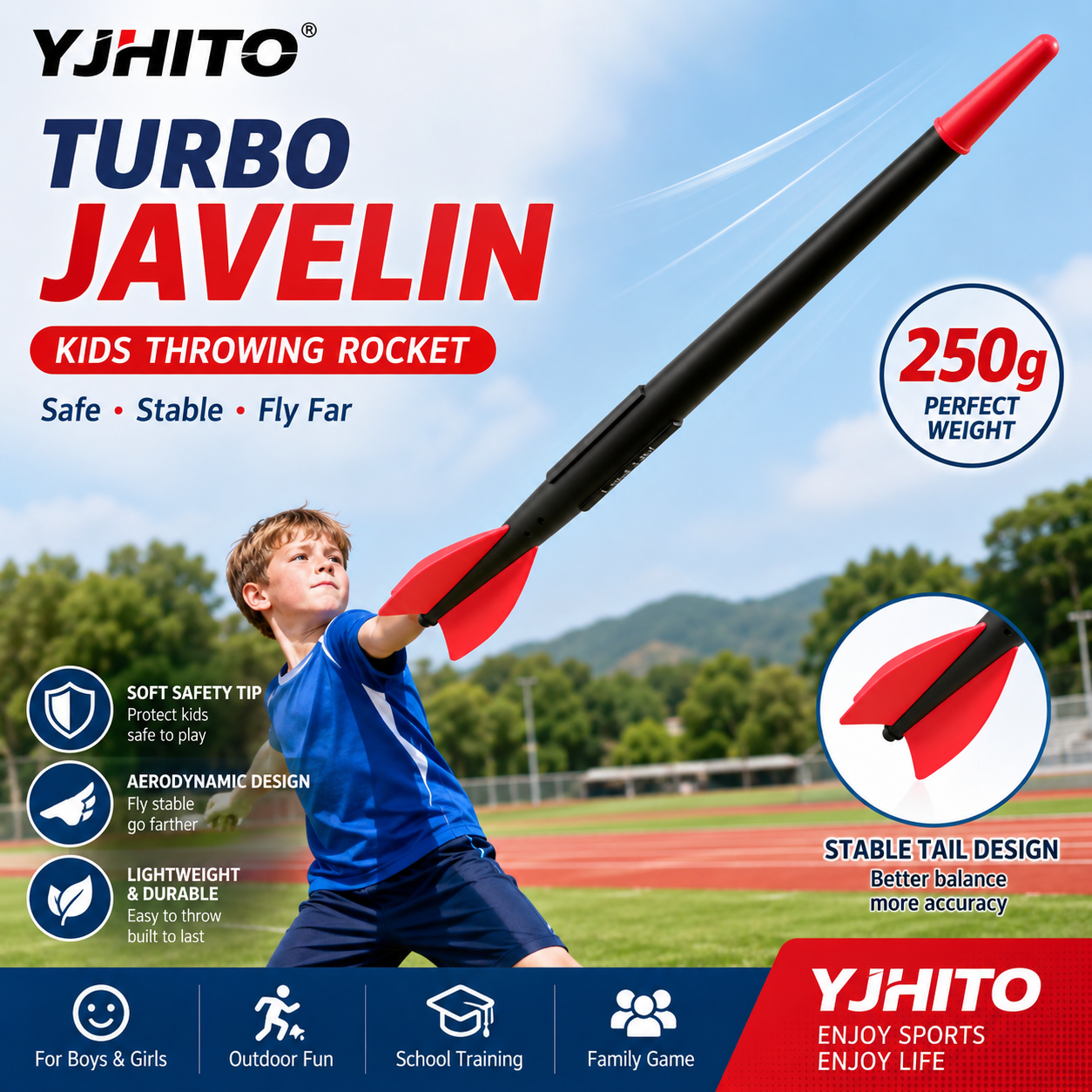 Sports Equipment Javelin - Kids Turbo Javelin 250g Plastic Throwing