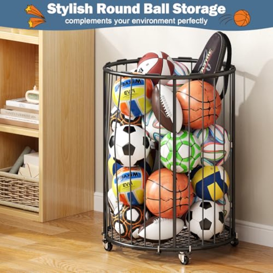 Garage Ball Storage: Round Spo - Sports Equipment Organizer Rack review and price