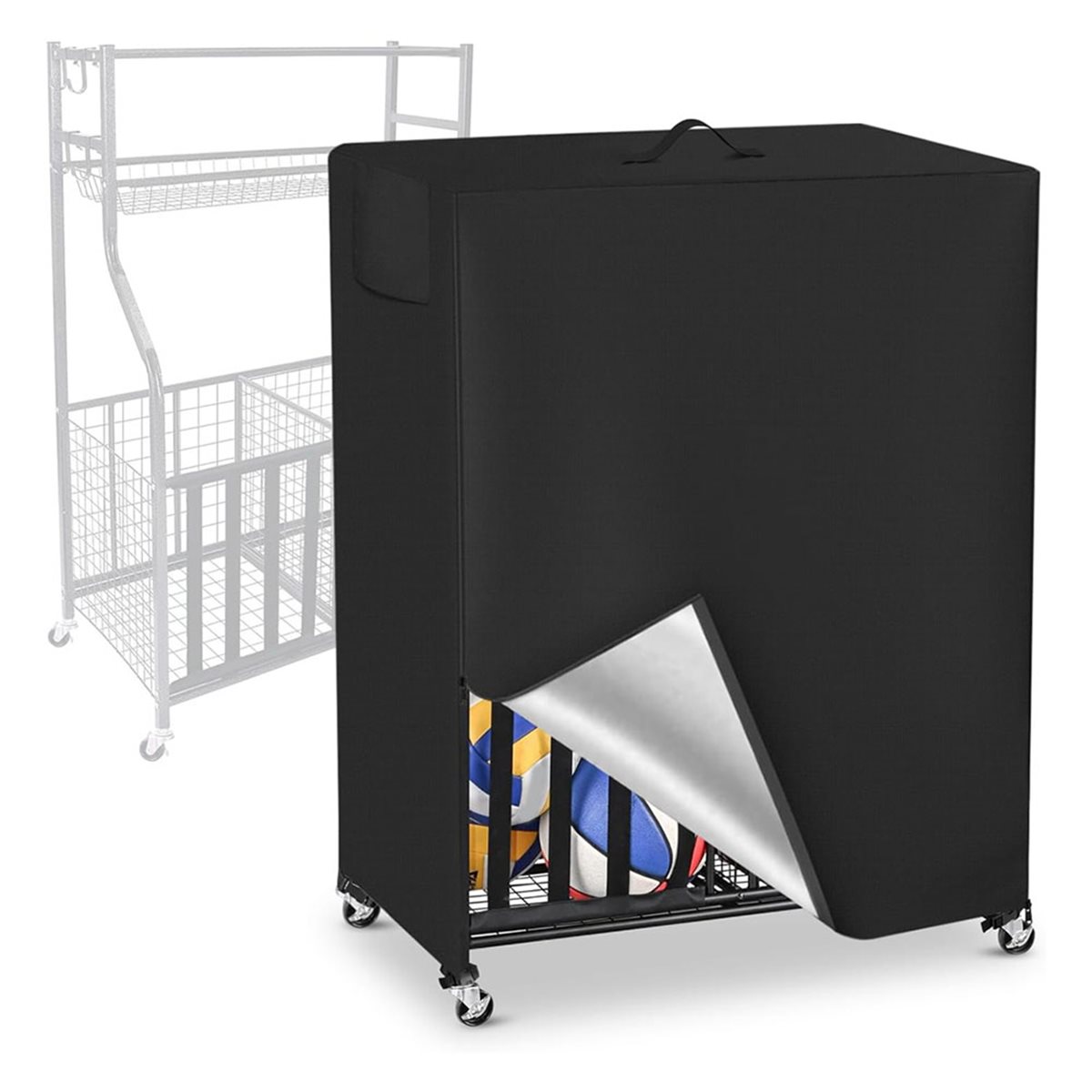 Basketball Rack Cover Garage S - Sports Equipment Organizer Rack review and price