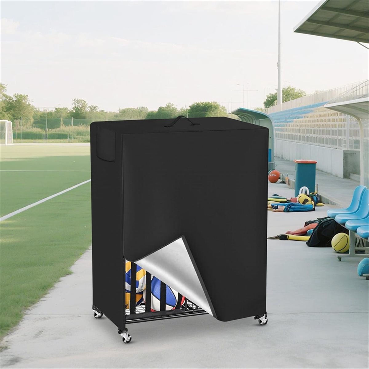 Basketball Rack Cover Garage S - Sports Equipment Organizer Rack review and price