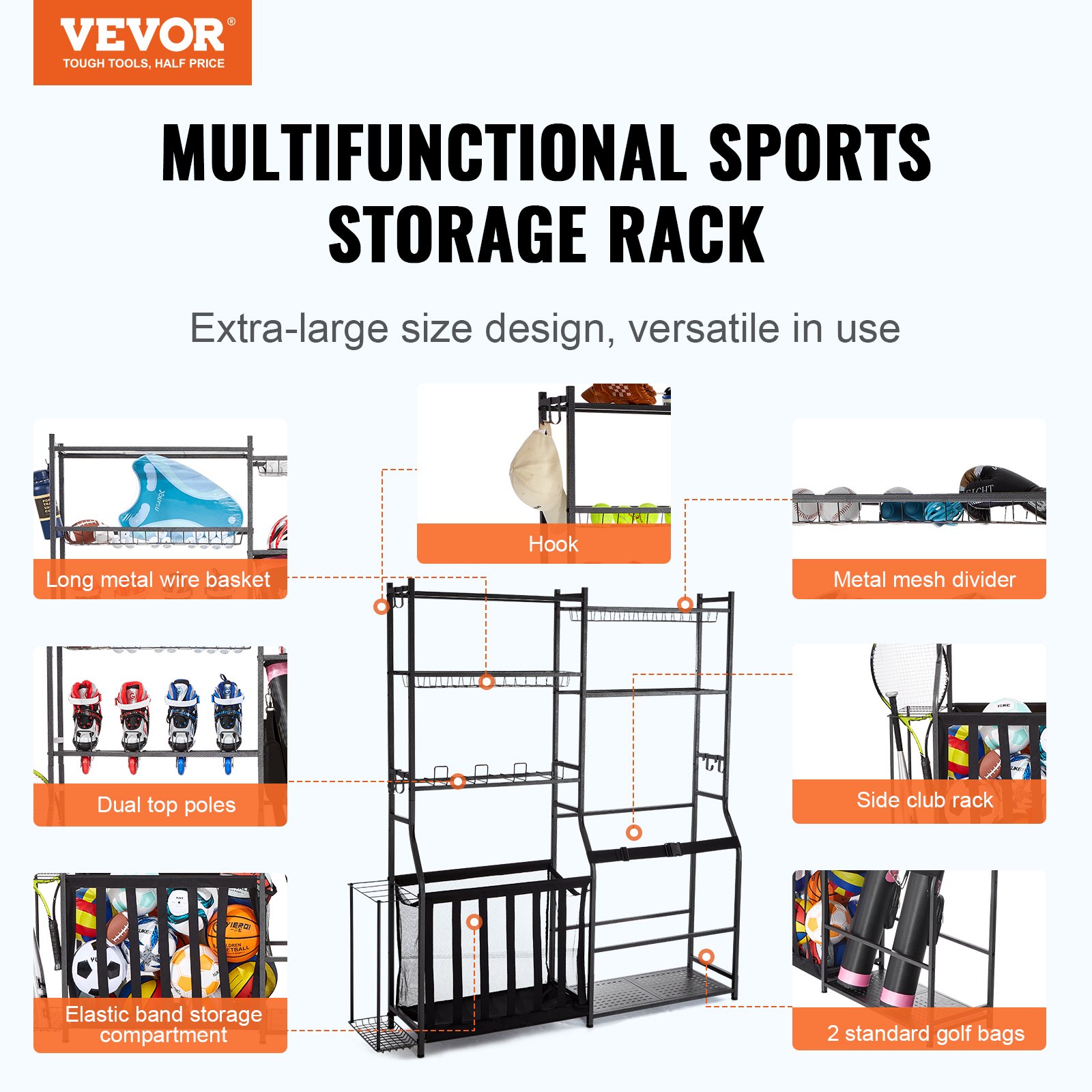 Golf Storage Garage Organizer, - Sports Equipment Organizer Rack review and price