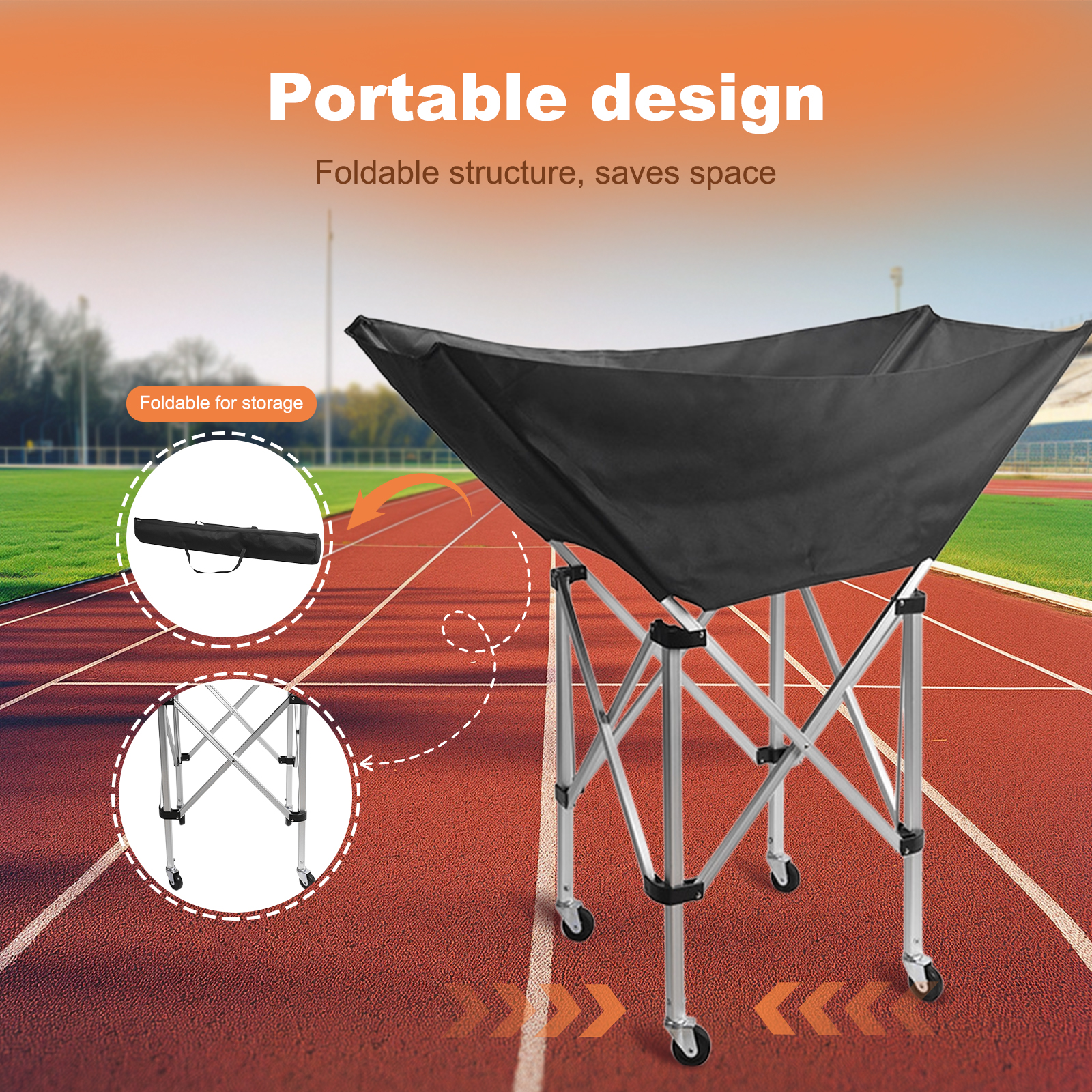 Collapsible Hammock Ball Cart  - Sports Equipment Volleyball review and price