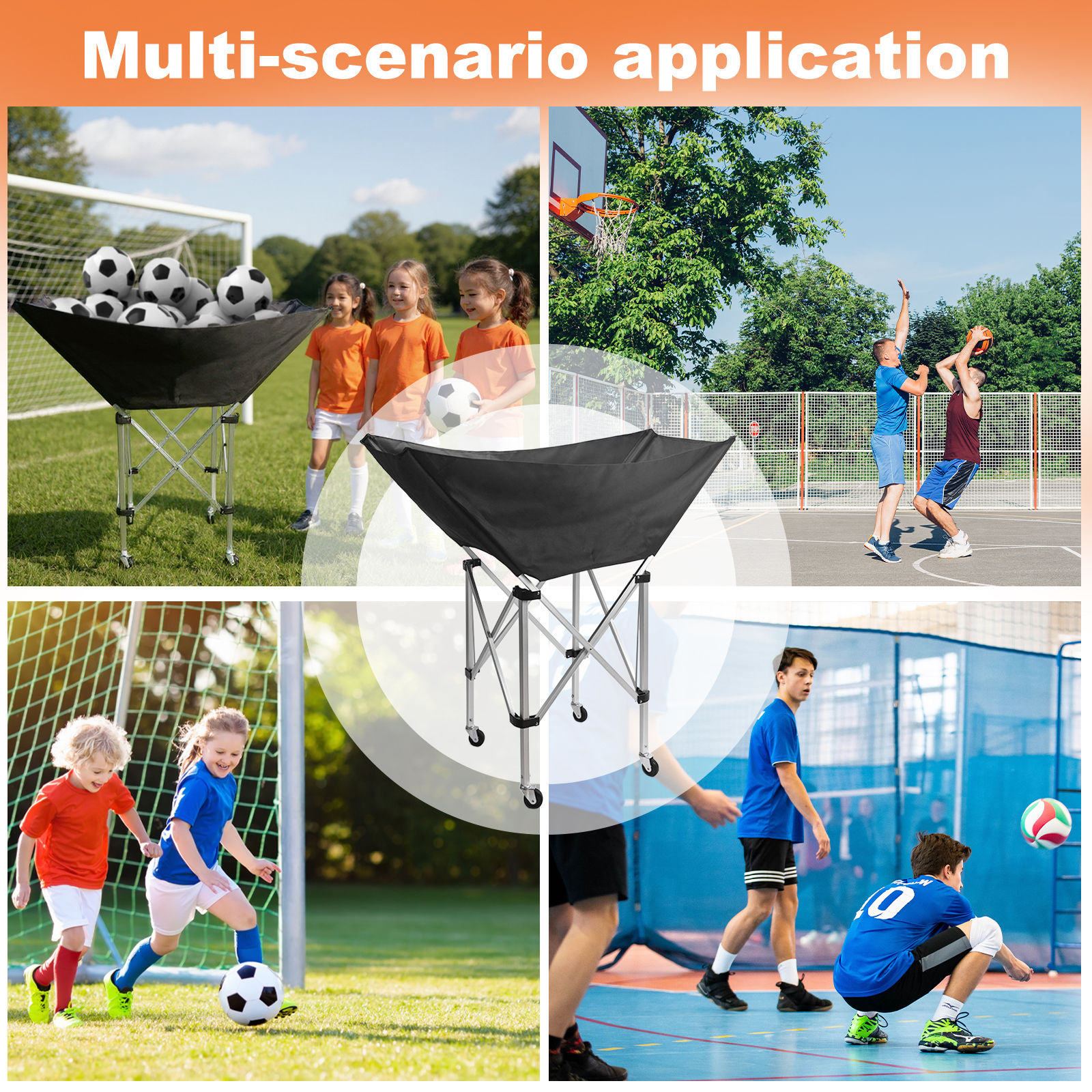 Collapsible Hammock Ball Cart  - Sports Equipment Volleyball review and price