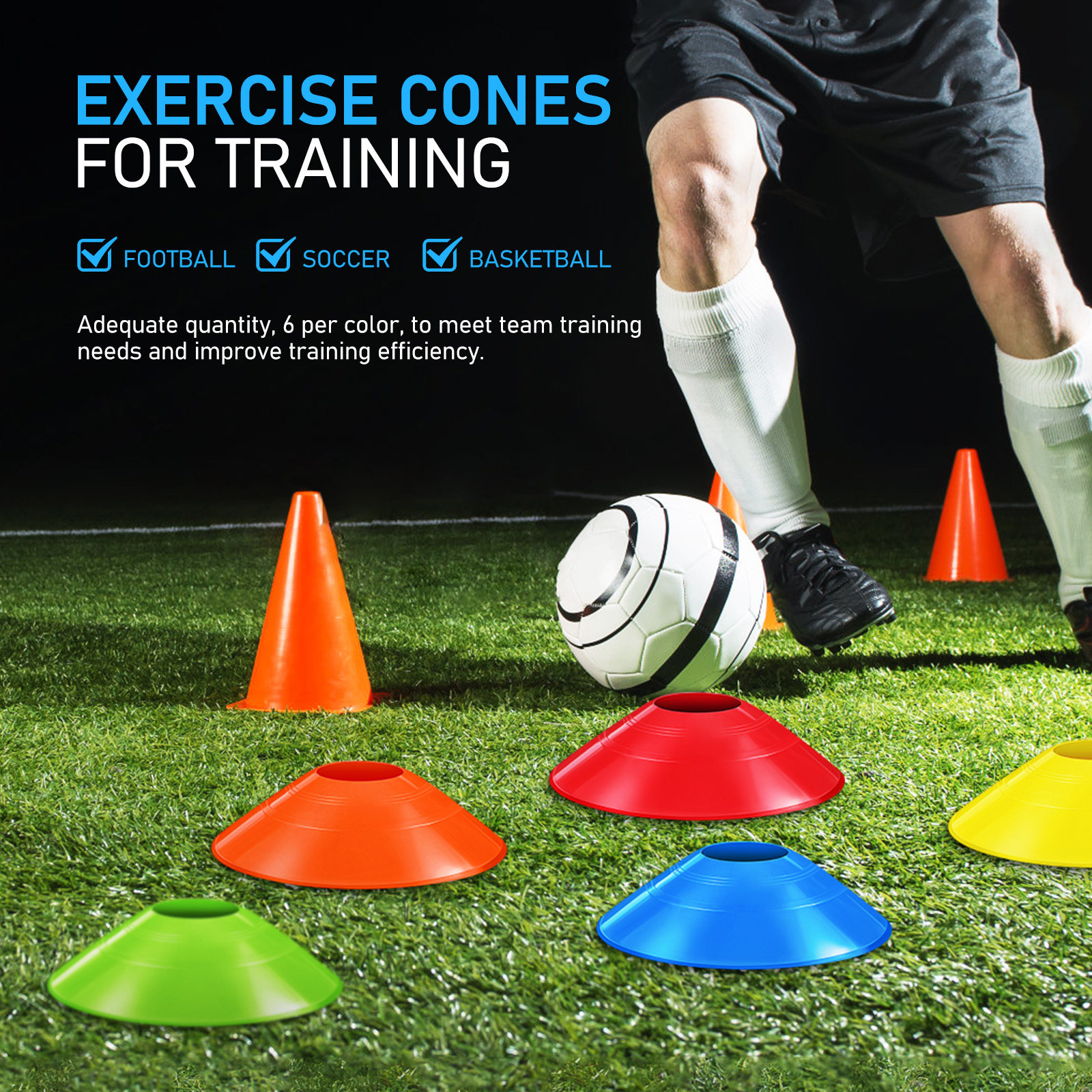 30Pcs Soccer Training Cones Co - Sports Equipment Football review and price