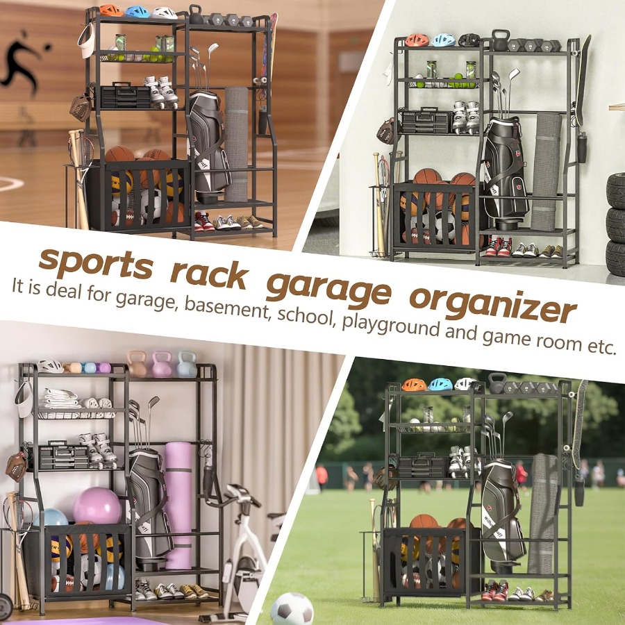 Garage Sports Equipment Organi - Sports Equipment Organizer Rack review and price