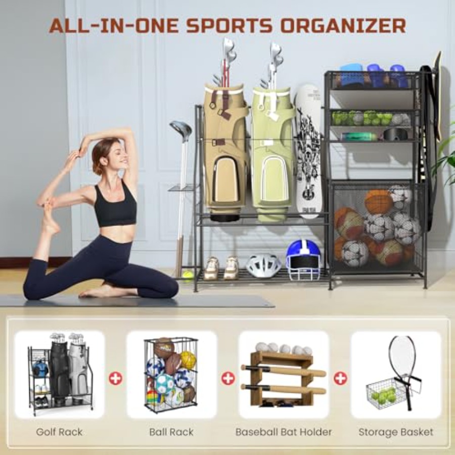 Garage Sports Equipment Organi - Sports Equipment Organizer Rack review and price