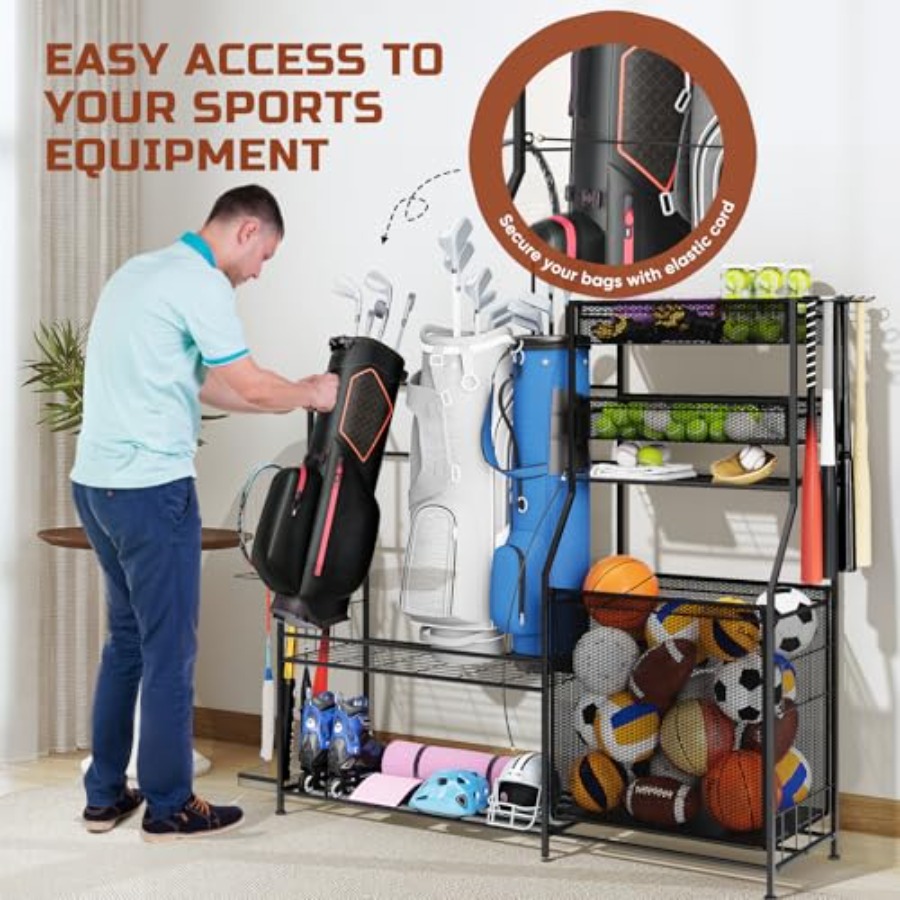 Garage Sports Equipment Organi - Sports Equipment Organizer Rack review and price