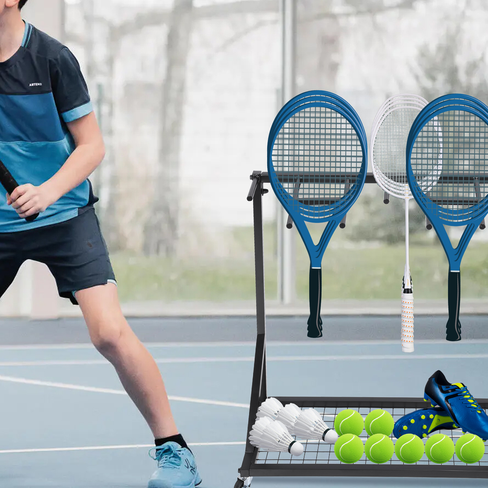 Sports Racquet Storage Organiz - Sports Equipment Organizer Rack review and price