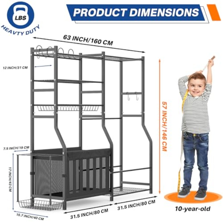 Heavy Duty Garage Sports Equip - Sports Equipment Organizer Rack review and price